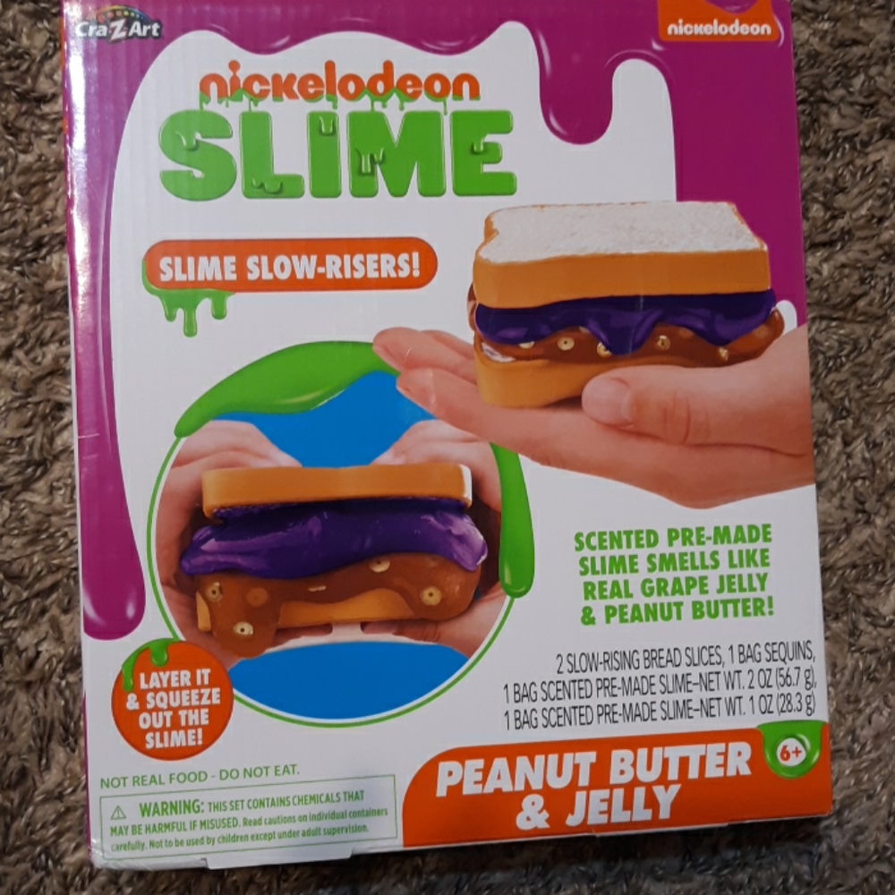 #679NWT CraZArt nickelodeon slime Peanut ButterJelly